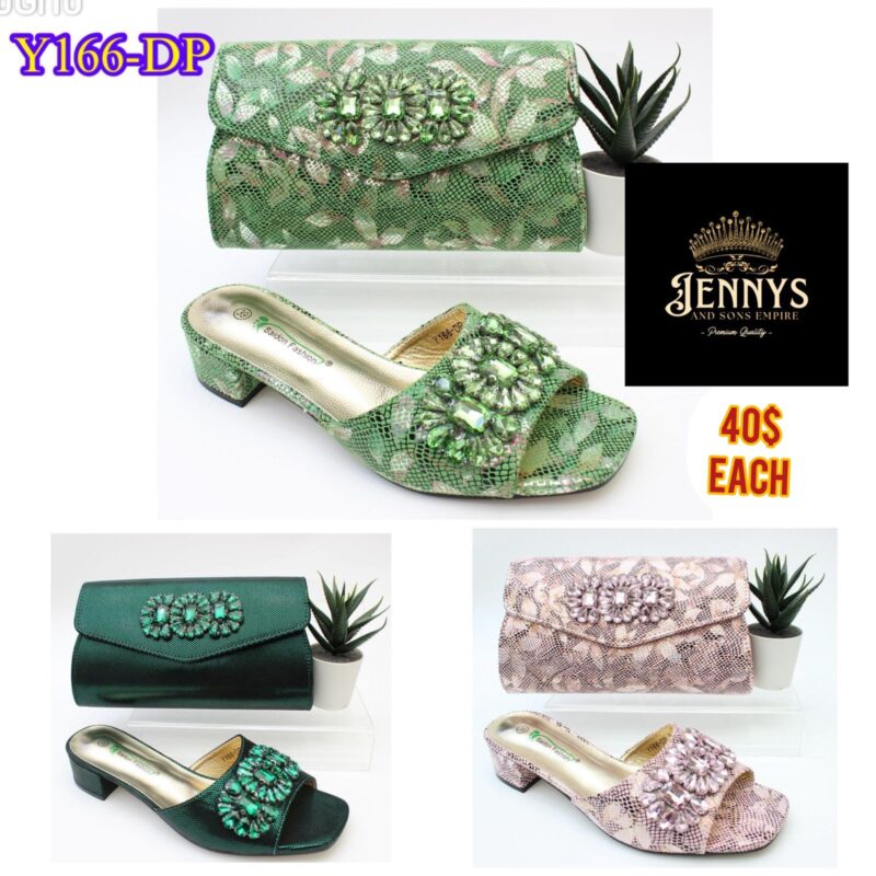 Low Heel Slide & Flap Clutch Set (Y166-DP)