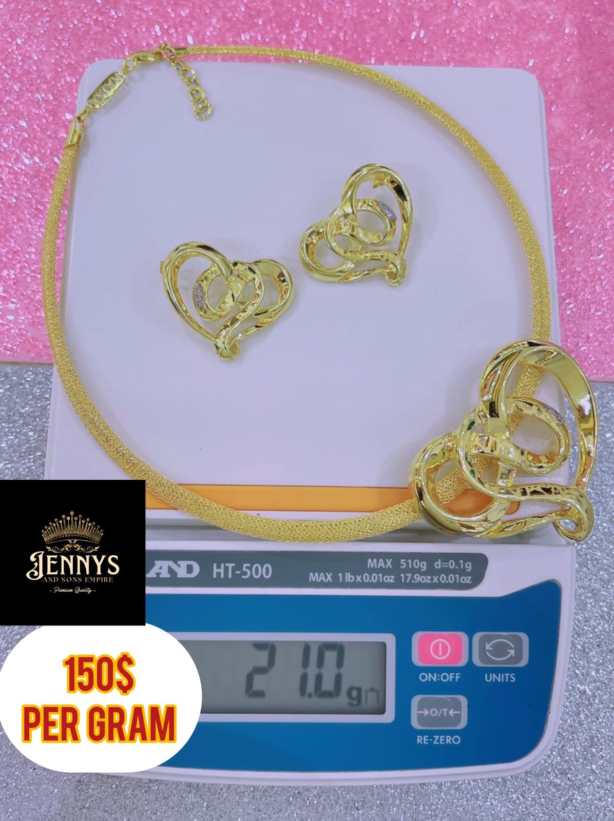 Intertwined Heart Necklace and Earring Set