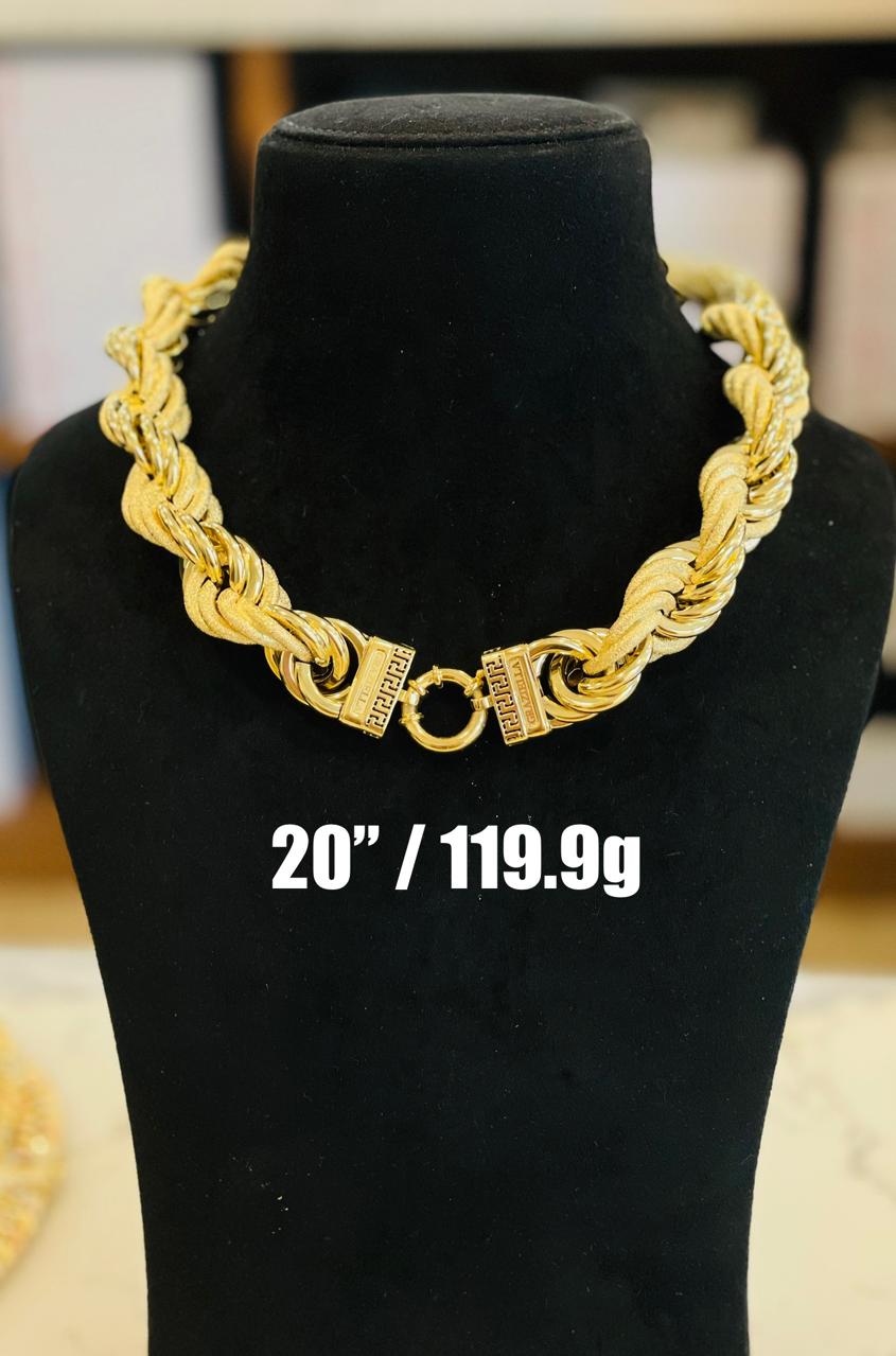Signature Solid Gold-Tone Cuban Link Chain - Standard
