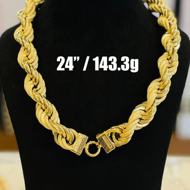 Drip King Iced-Out Rope Chain with Pave Barrel Clasps