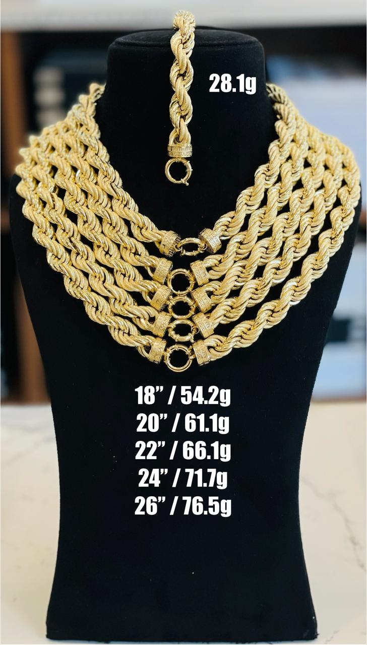 The Classic Miami Rope Chain Necklace - Wide Width