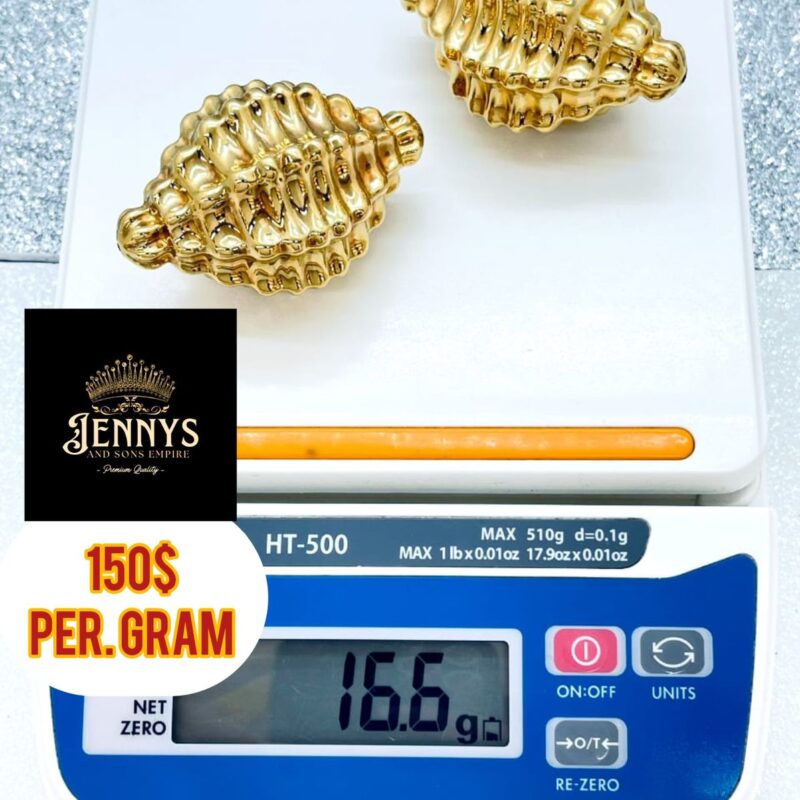 The Petite Honeycomb Cluster Gold Earrings