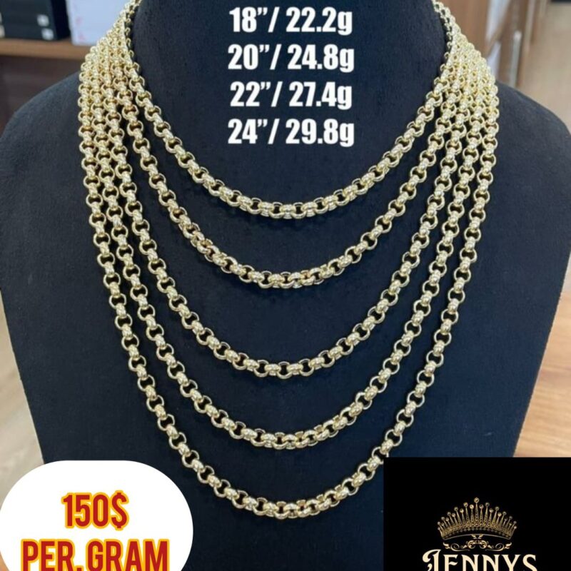 Elegant Rolo/Belcher Link Gold Chain (16- inch)