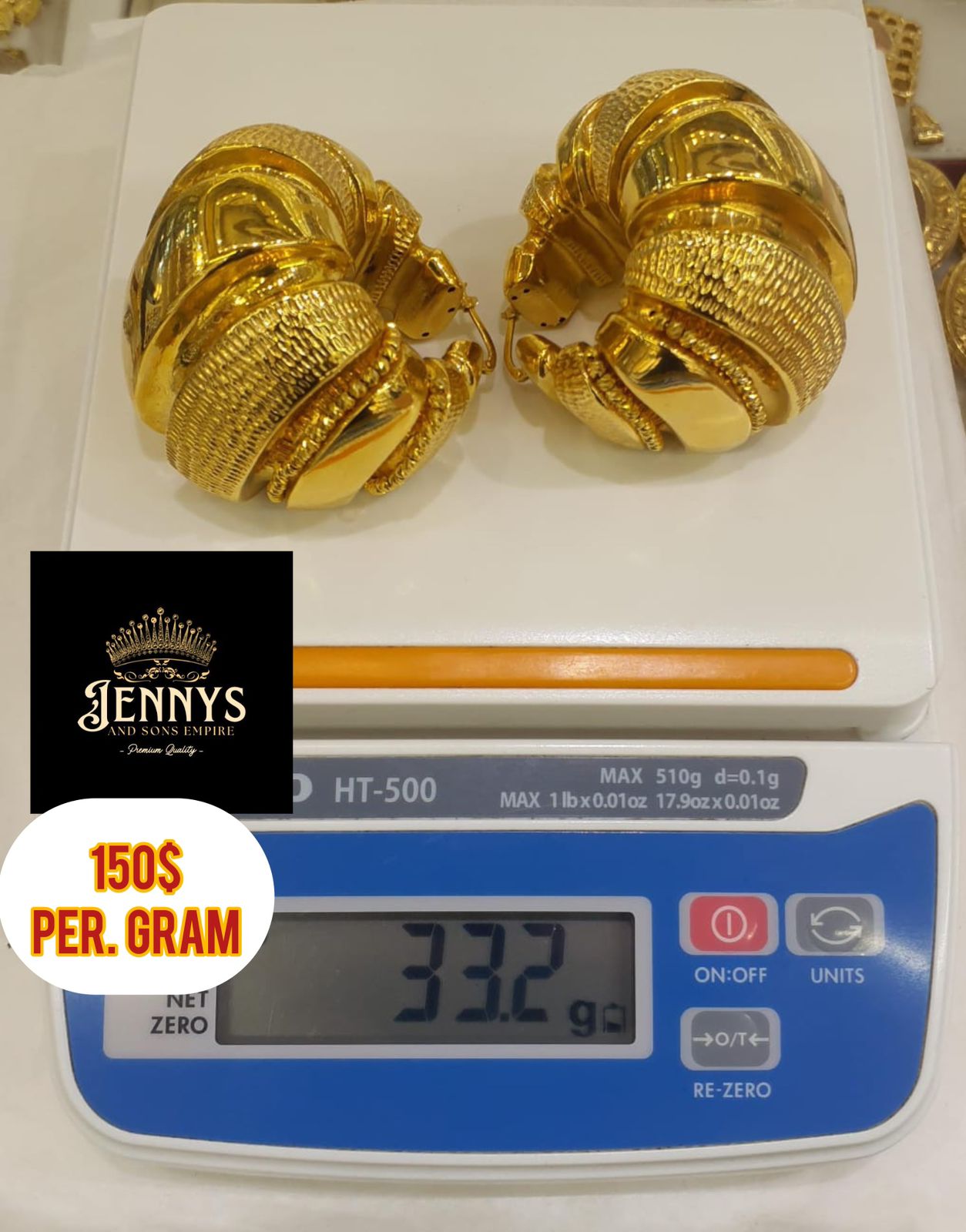 The Bold Textured Croissant Hoop Gold Earrings