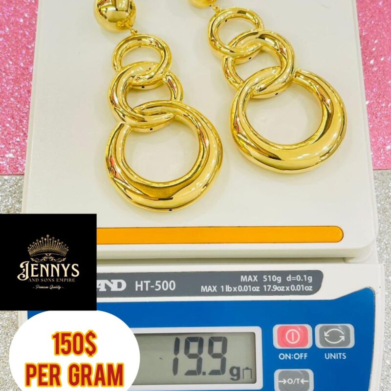 The Modern Linked Ovals Gold Drop Earrings