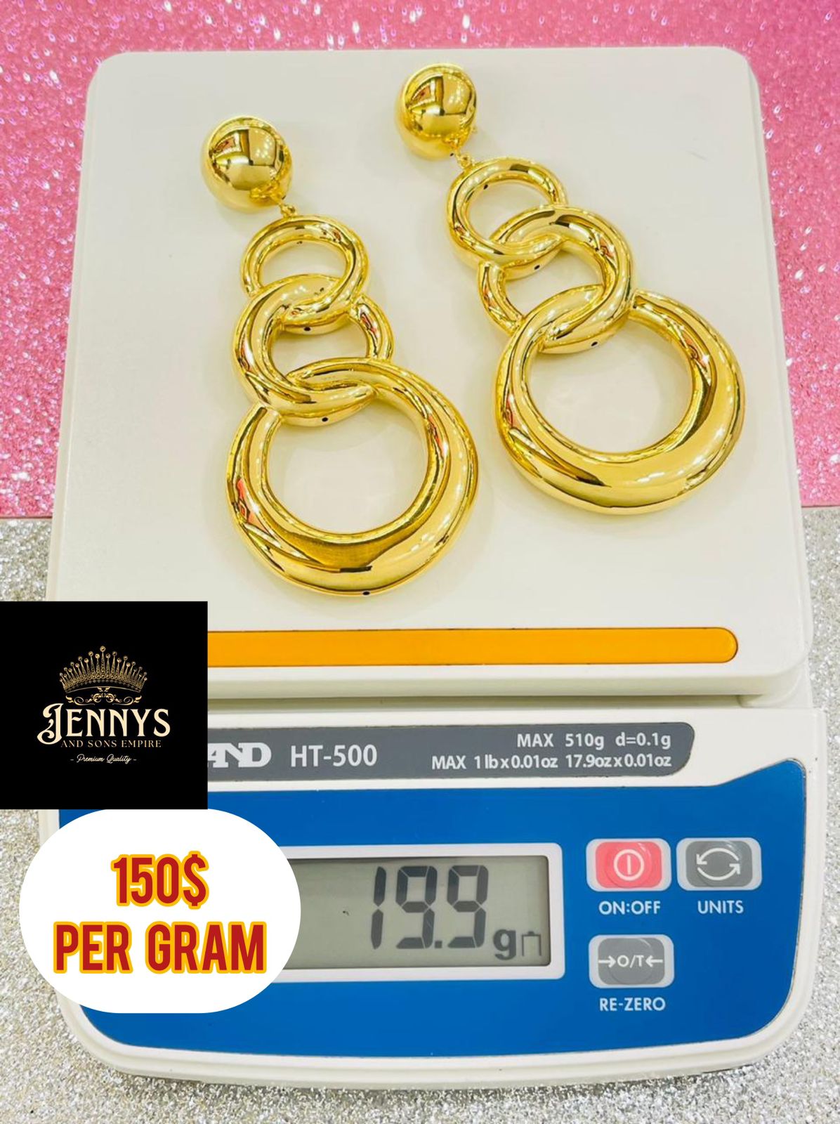 The Modern Linked Ovals Gold Drop Earrings