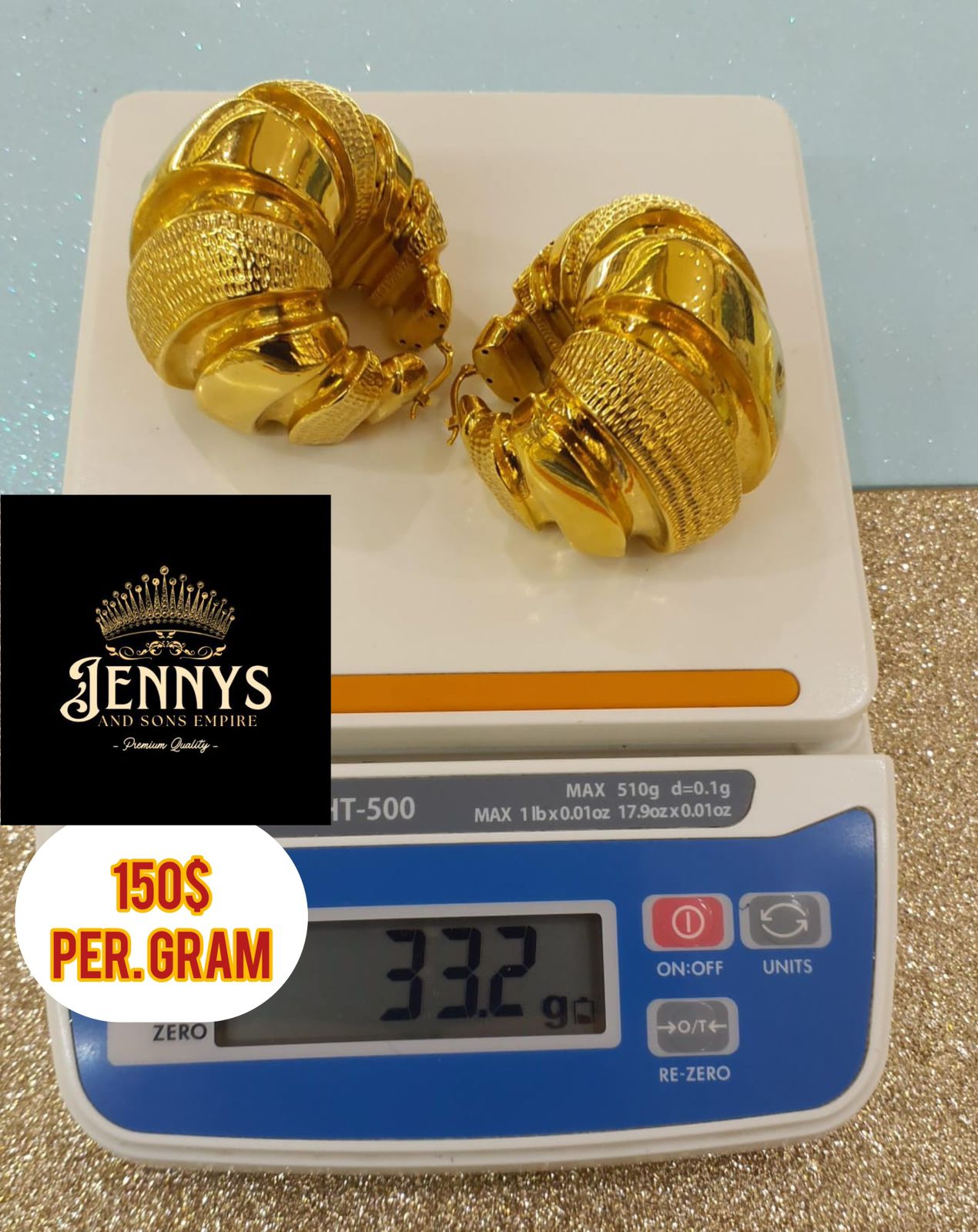 The Bold Textured Croissant Hoop Gold Earrings - Image 3