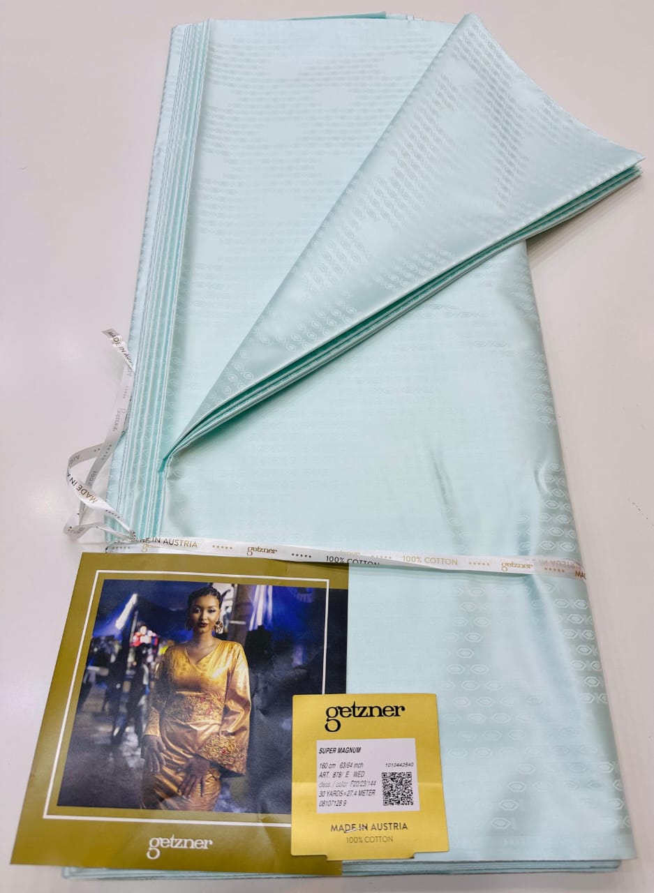 Getzner Super Magnum Brocade Fabric - Soft Mint Green/Aqua