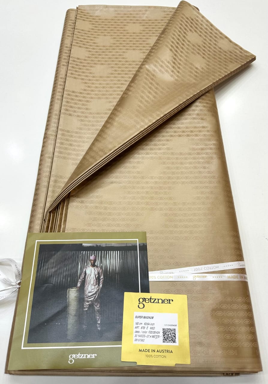 Getzner Bazin Riche Fabrics (Super Magnum, 100% Cotton)Bronze / Gold / Light Brown