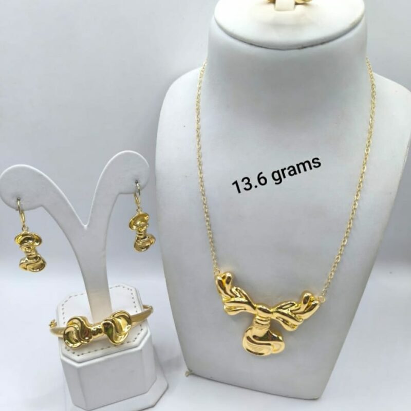 Sculptural Ribbon Bow Jewelry Set