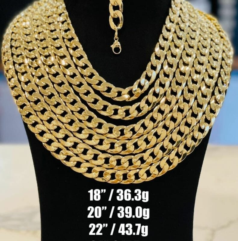 Heavy Polished Cuban Link Chain with Matching Bracelet
