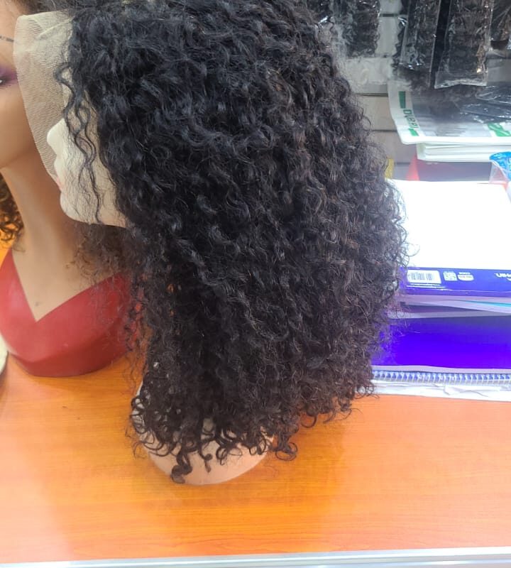 Deep Curly Lace-Front Wig (Natural Black)