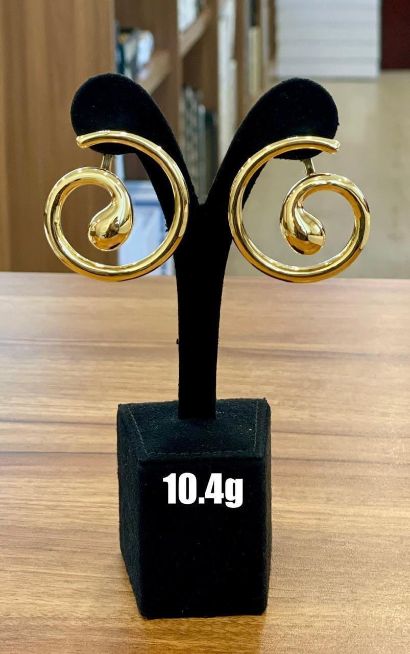 Small Golden Swirl C-Hoop Earrings 2