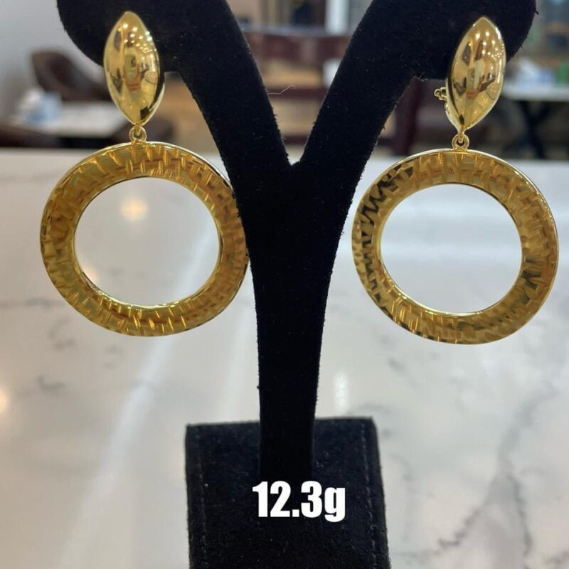 Hammered Ring Drop Earrings