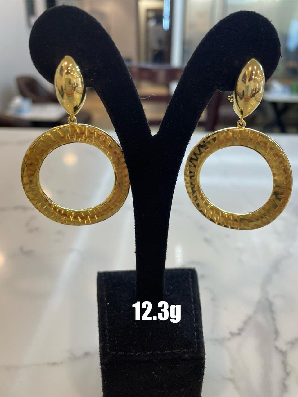 Hammered Ring Drop Earrings