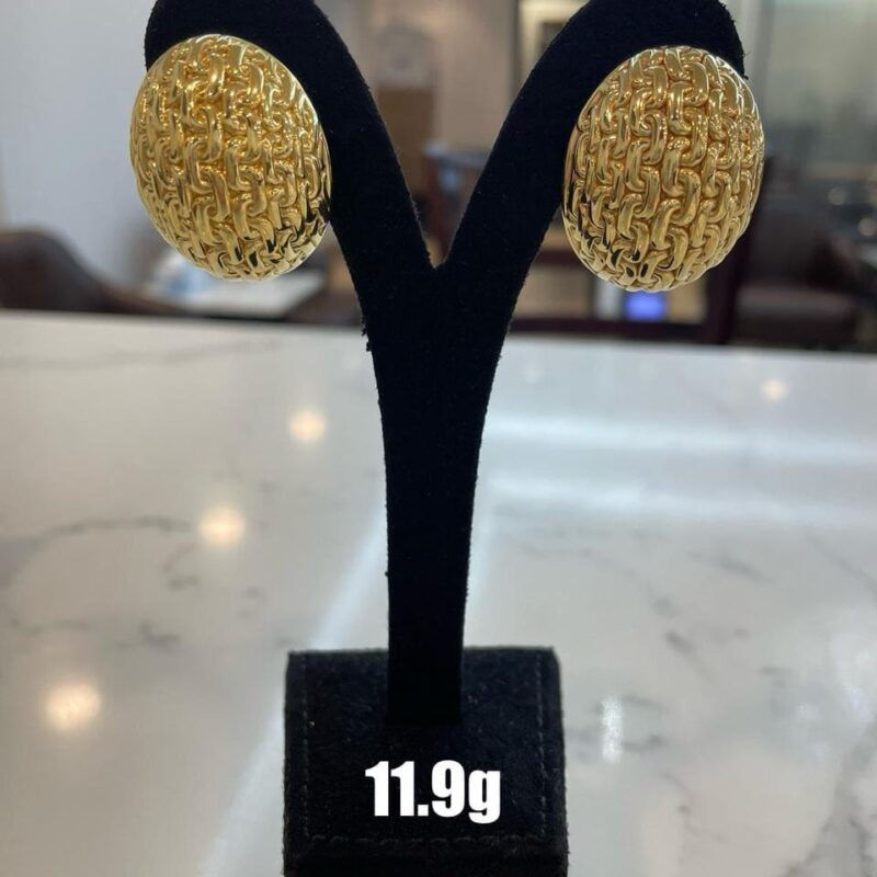 Textured Woven Oval Stud Earrings