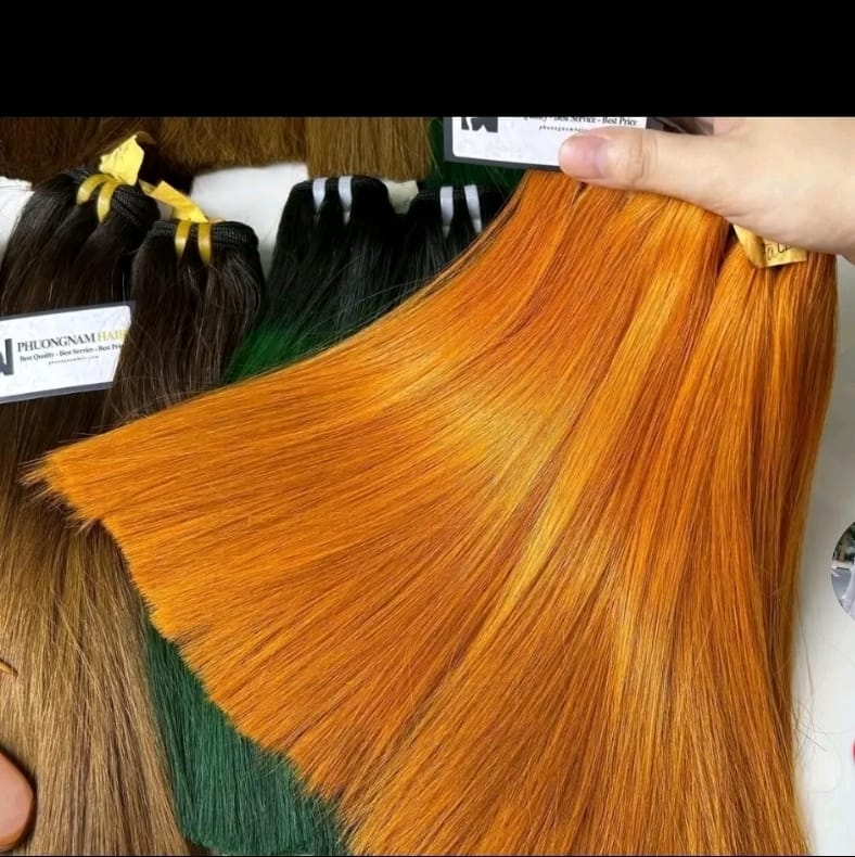 Vibrant Ginger Orange Silky Straight Human Hair Bundles