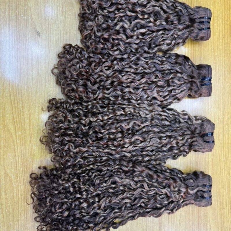 Bronde Highlighted Kinky Curly Human Hair Bundles