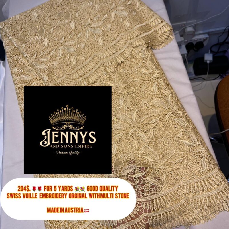 Swiss Voile - Light Gold Floral