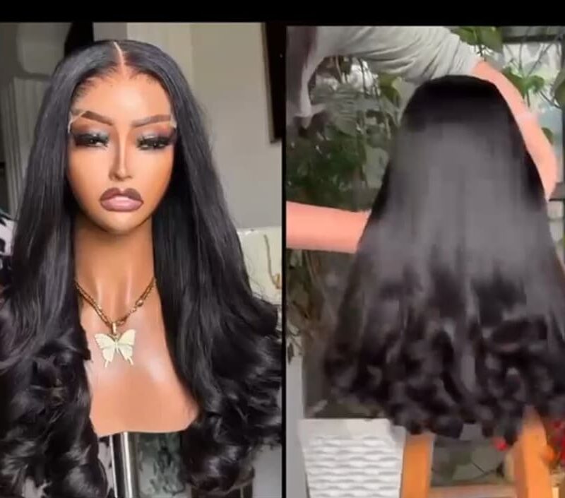 Voluminous Deep Wave/Body Wave Wig - Natural Black