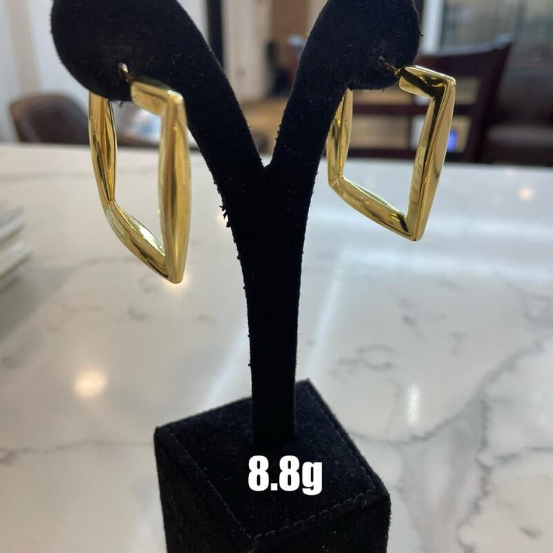 Sculptural Square Open Hoop Earrings