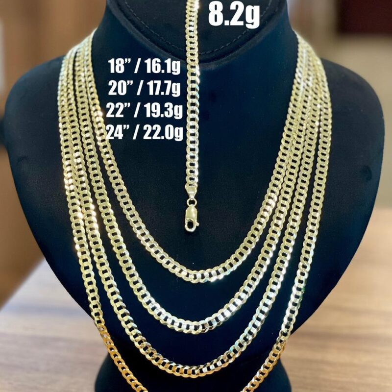 Heavy-Weight Faceted Cuban/Curb Chain Necklace