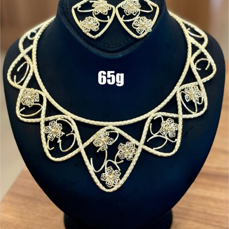 Filigree Floral Statement Necklace & Earring Set