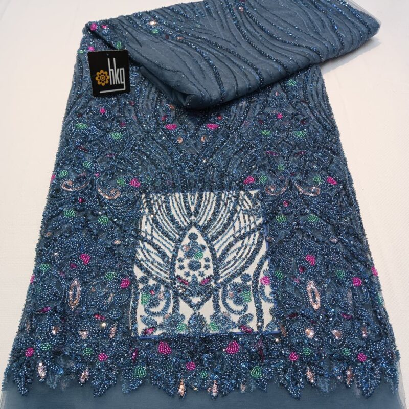 Teal Twilight | Multi-Colored Peacock Sequin Lace