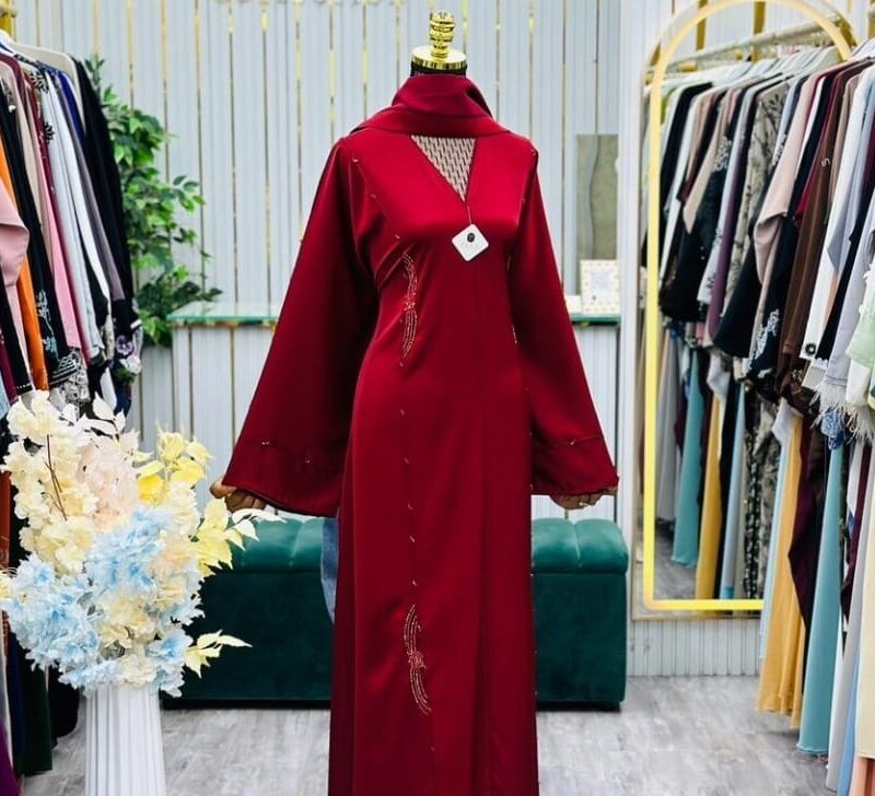 Elegant Red Sexy Abaya Gown