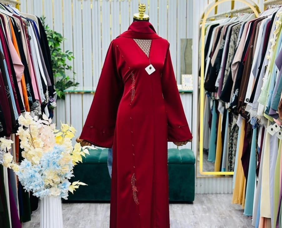 Elegant Red Sexy Abaya Gown