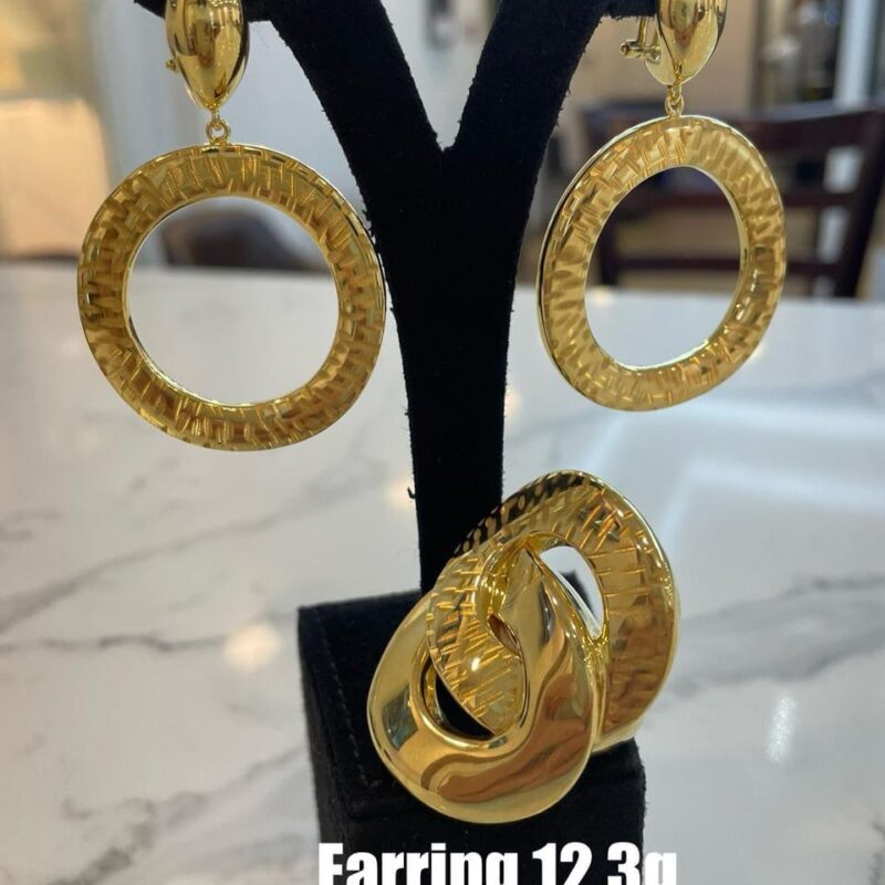 Woven Circle Hoop Earrings + Interlock Ring (Earring 12.3g / Ring 9.9g)