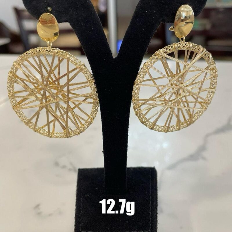 12.7g Gold Circular Drop Earrings