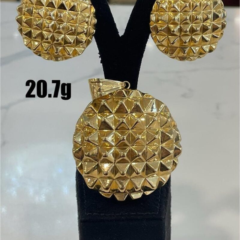 Gold Textured Jewelry Set