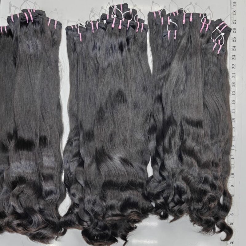 Luxurious 22-inch natural black body wave human hair bundles